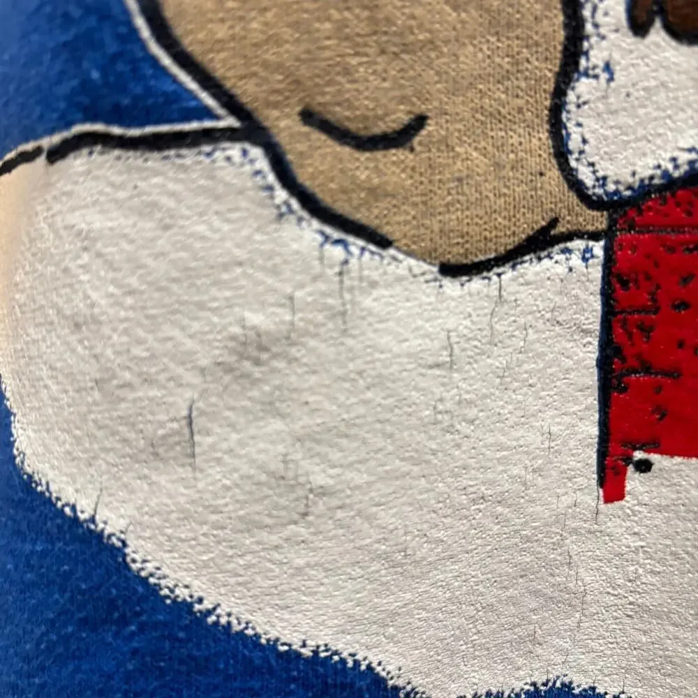 Vintage 90s Wile E Coyote Bah Humbug Christmas Sweatshirt Size Large Blue Looney